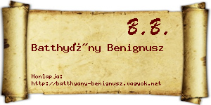 Batthyány Benignusz névjegykártya
